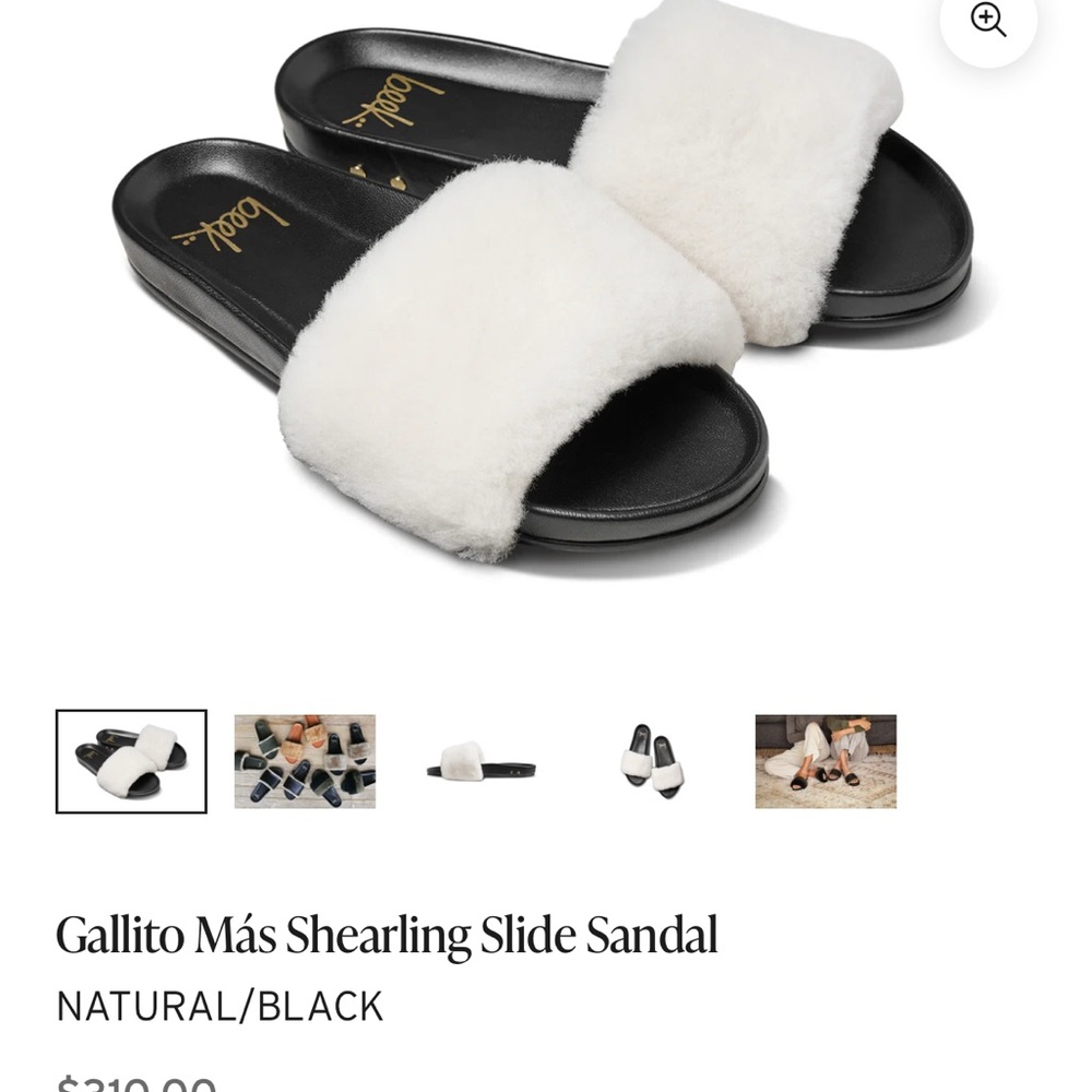 beek Galito Mas Shearling Slide Sandal - Natural/Black